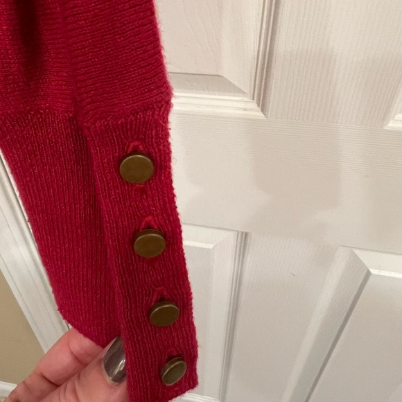 Loft Size S Red Holiday Sweater. Good used condition. Dolman sleeve - Picture 5 of 5